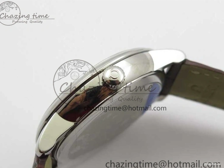 0110 Affordable De Ville Prestige Real PR SS ZF 1:1  Best Edition White Dial YG Markers Brown Leather Strap MIYOTA 7899